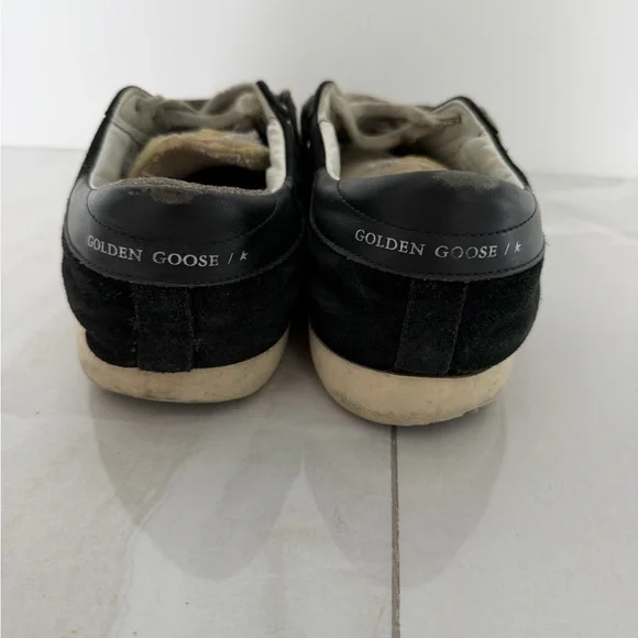 Golden Goose Super-Star Black Suede Sneakers with Silver Star PRICED TO SELL - Picture 9 of 11